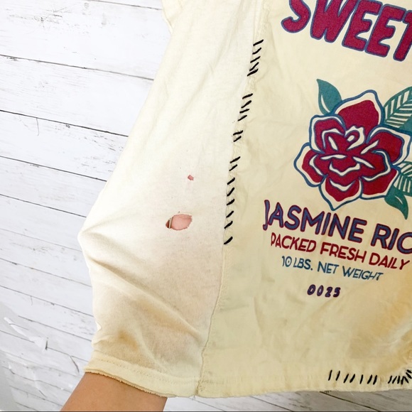 Free People Rare Cali Rose Distressed Tee - Picture 4 of 8